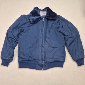 Sears Outer Workwear 1970's VINTAGE Repairman Coat Mens Quilted Lining Blue Sz M